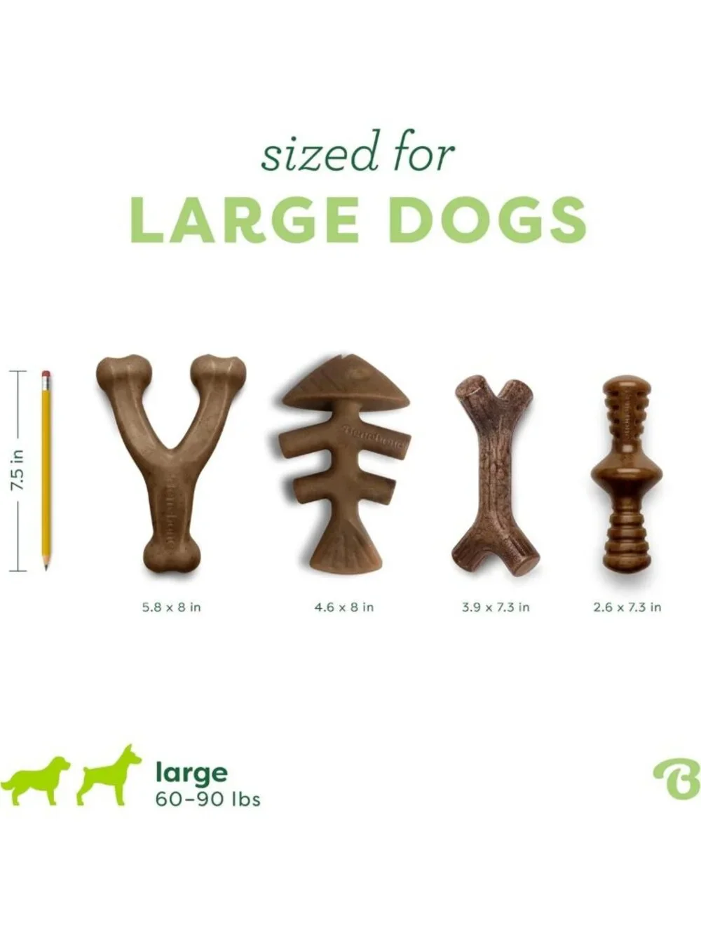 Durable 4-Pack Dog Chew Toys for Aggressive Chewers – Ideal for Dogs Under 90